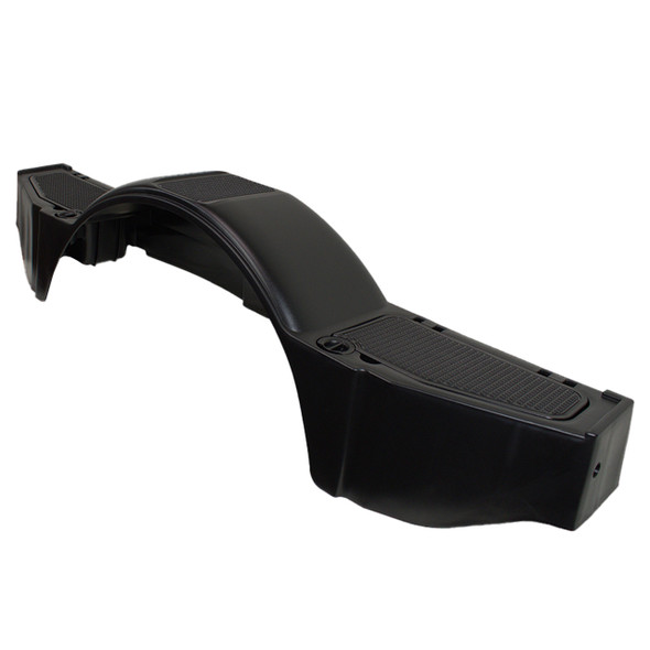 Black Plastic Single-Axle Trailer Step Fender with Storage Angle View