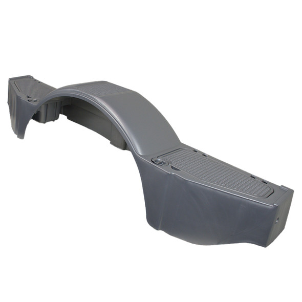 Silver Plastic Single-Axle Trailer Step Fender with Storage Angle View