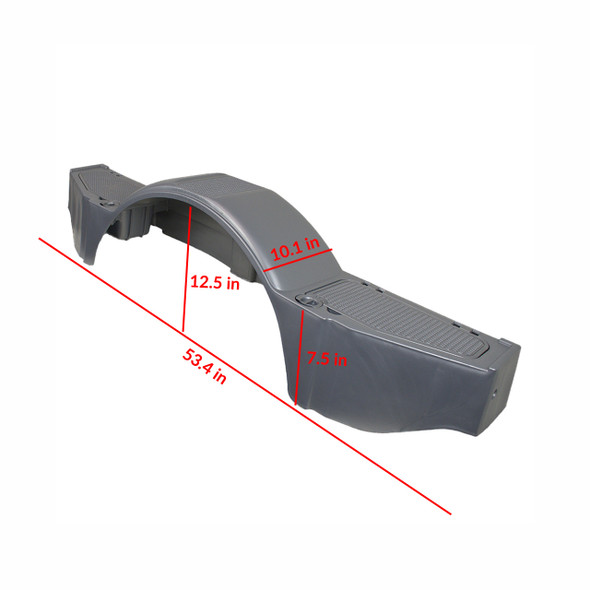 Silver Plastic Single-Axle Trailer Step Fender with Storage Dimensions