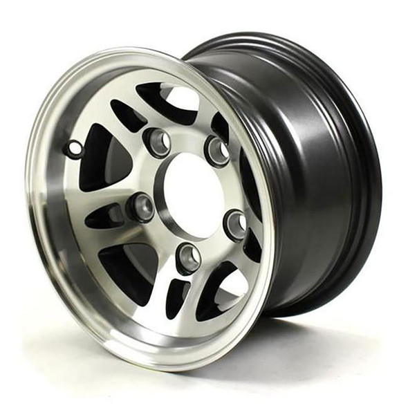 HiSpec 10x6 5-Lug on 4.5" Aluminum S5 Trailer Wheel Gunmetal Inlay - S5106545G