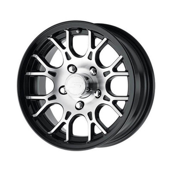 Sendel 15x6 5-Lug on 4.5" Aluminum T16 Trailer Wheel - Black Inlay - T16-56545BM