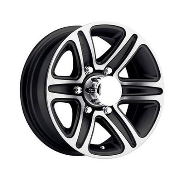 Sendel 15X6 6-Lug on 5.5" Aluminum T09 Trailer Wheel - Black Inlay - T09-56655BM Sendel 15X6 6-Lug on 5.5" Aluminum T09 Trailer Wheel - Black Inlay - T09-56655BM
