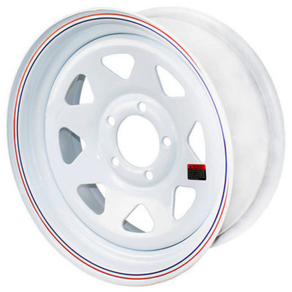 Recstuff 15X6 5-Lug on 4.5" White Spoke Trailer Wheel
