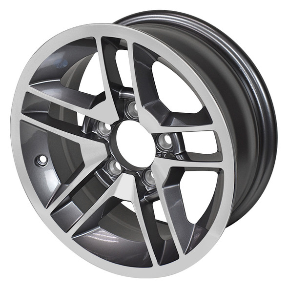 14X5.5 5-Lug on 4.5" Aluminum Series 11 Trailer Wheel - Gunmetal Inlay - 1145545G
