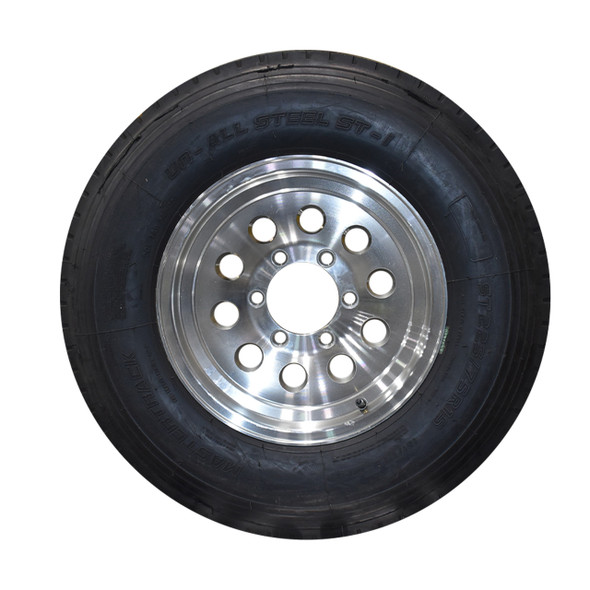 ST225/75R15 Mastertrack Trailer Tire LRF on 6 Bolt Aluminum S20 Wheel