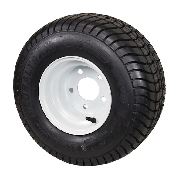 20.5X8.00-10 (205/65-10) GlobalTrax LRE Trailer Tire on 5 Bolt White Wheel