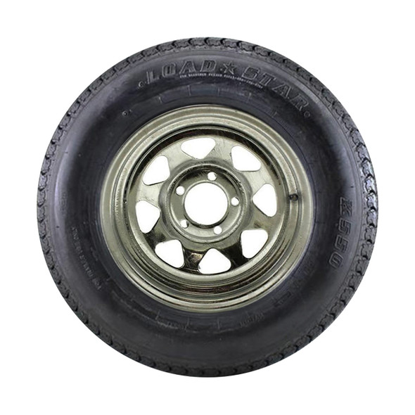 ST205/75D14 Loadstar Trailer Tire LRC on 5 Bolt Galvanized Spoke Wheel - (JG)