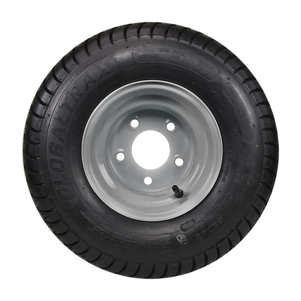 GlobalTrax 20.5X8.00-10 GlobalTrax Trailer Tire LRE on 5 Bolt Silver Wheel