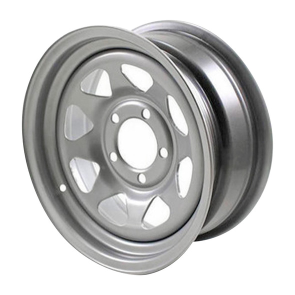 14x5.5 5-Lug on 4.5" Silver Spoke Trailer Wheel - BLEMISHED