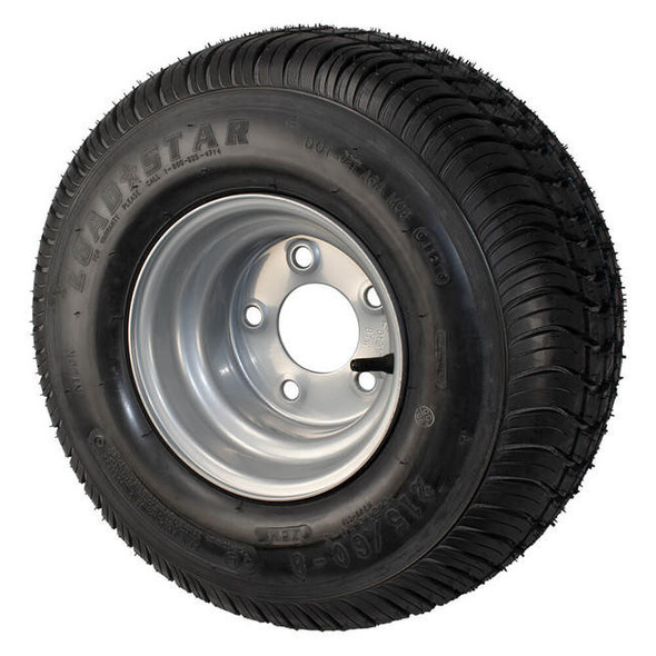 18.5x8.50-8 (215/60-8) Kenda Loadstar Trailer Tire LRC on 5 Bolt Silver Wheel - BLEMISHED