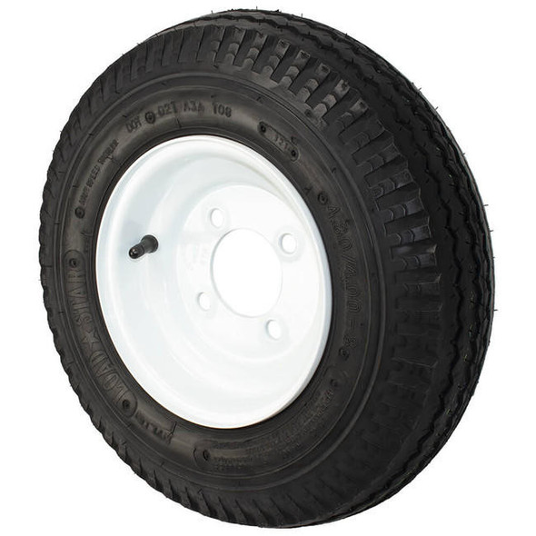 4.80X8 Loadstar Trailer Tire LRB on 4 Bolt White Wheel - BLEMISHED
