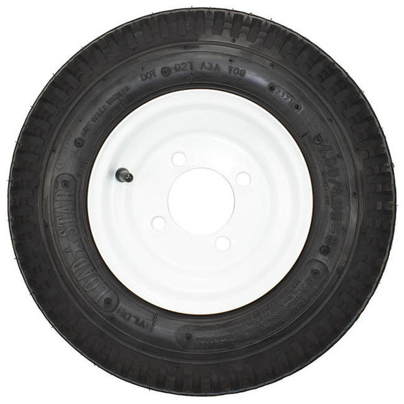4.80X8 Loadstar Trailer Tire LRB on 4 Bolt White Wheel - BLEMISHED