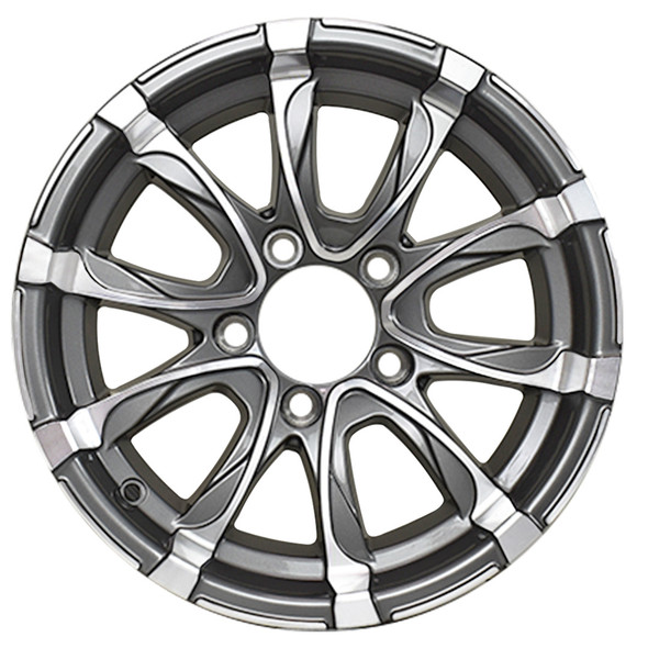 13x5 5-Lug on 4.5" RSR Aluminum Trailer Wheel - Silver Inlay