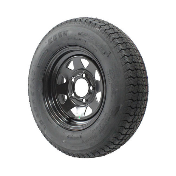 ST175/80D13 Loadstar Trailer Tire LRC on 5 Bolt Black Spoke Wheel - SSW