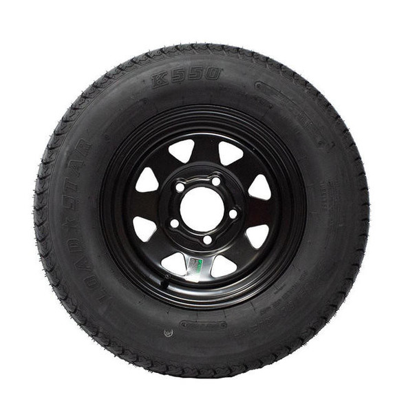 ST175/80D13 Loadstar Trailer Tire LRC on 5 Bolt Black Spoke Wheel - SSW