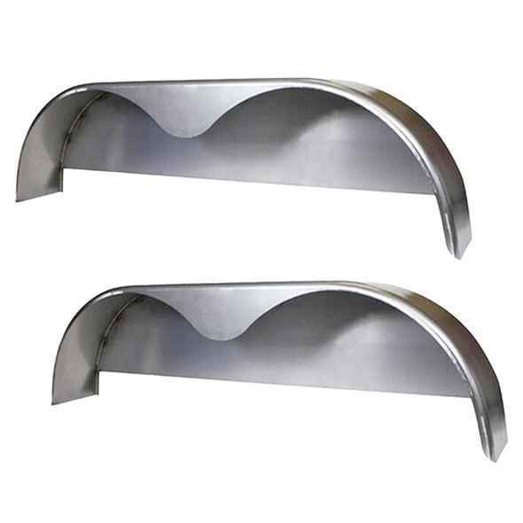 2 Pack - 72x10-3/4" Tandem Axle Steel Trailer Fenders with Back Plate