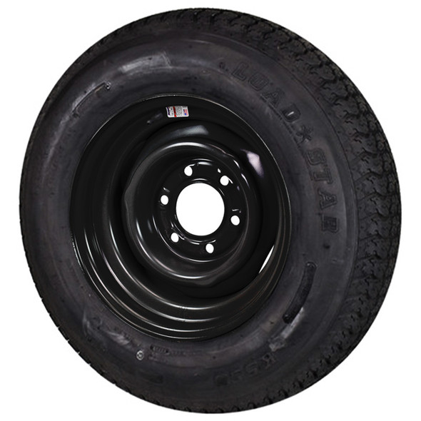 ST225/75D15 Loadstar Trailer Tire LRC on 6 Bolt Conventional Wheel - Black