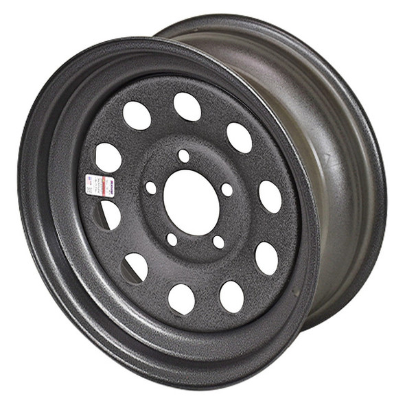 15X5 5-Lug on 4.5" Galvstar Mod Trailer Wheel - Silver Pebbled