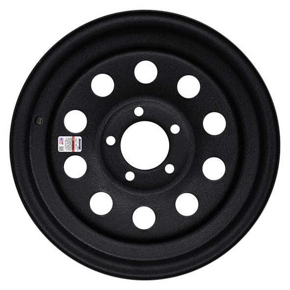 15X5 5-Lug on 4.5" Galvstar Mod Trailer Wheel - Black Pebbled