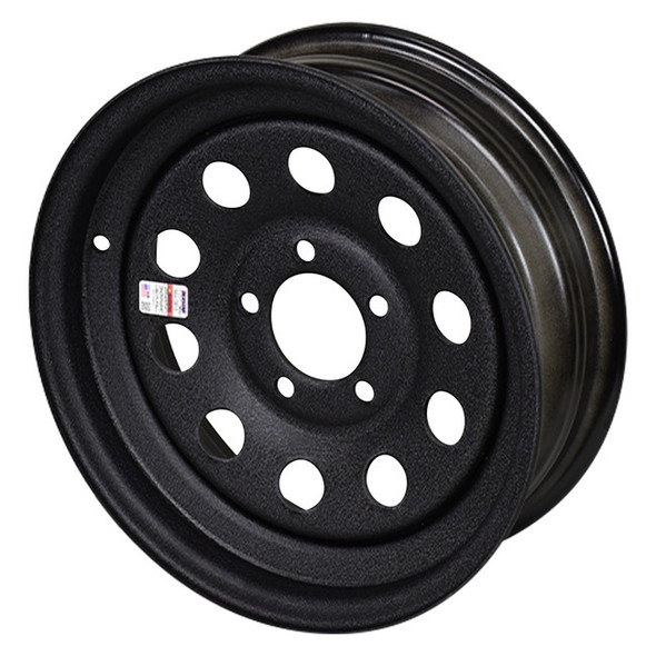 15X5 5-Lug on 4.5" Galvstar Mod Trailer Wheel - Black Pebbled