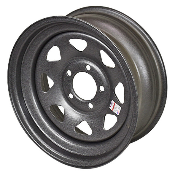 15x5 5-Lug on 4.5" Galvstar Spoke Trailer Wheel - Silver Pebbled