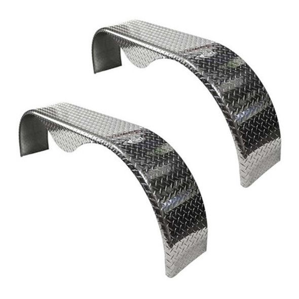 2 Pack - 72x10-3/4 Aluminum Tread Plate Trailer Fender - Tandem Axle Teardrop
