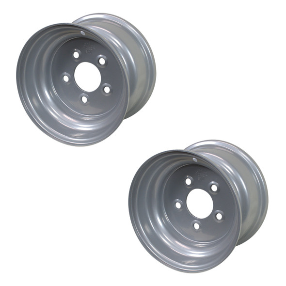 2 Pack - 10X6 5-Lug on 4.5" Silver Bell-Style Wheel