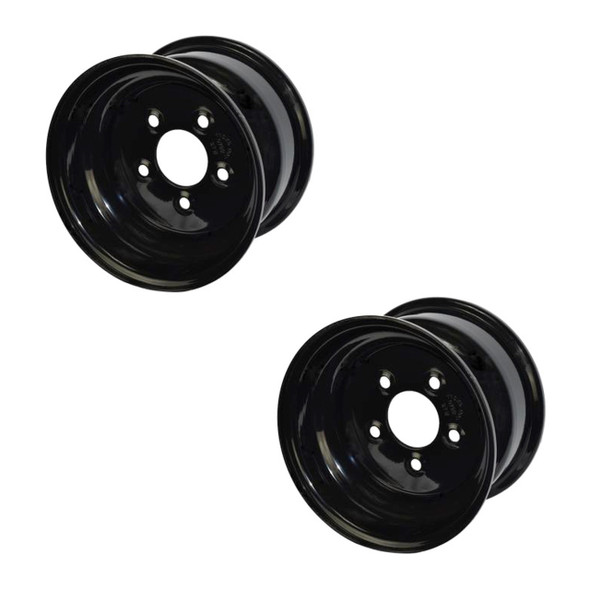 2 Pack - 10X6 5-Lug on 4.5" Black Bell-Style Wheel