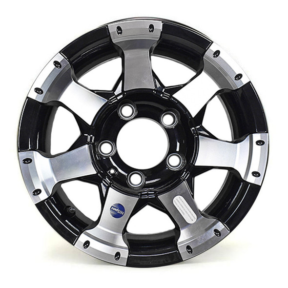 HiSpec 14X5.5 5-Lug on 4.5" Aluminum Series 06 Trailer Wheel - Black Inlay - 645545B