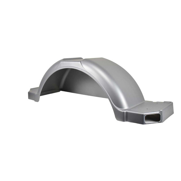 Plastic Step Trailer Fender - 40.31" - Smooth Silver - Includes Mounting and Light Holes 