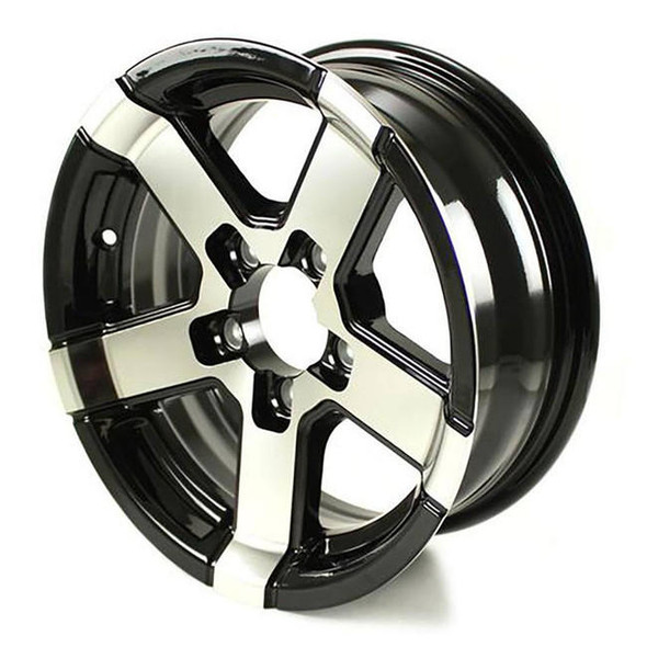 HiSpec 14X5.5 5-Lug on 4.5" Aluminum Series 07 Trailer Wheel - Black Accent - 745545B