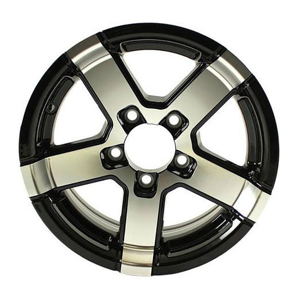 HiSpec 14X5.5 5-Lug on 4.5" Aluminum Series 07 Trailer Wheel - Black Accent - 745545B