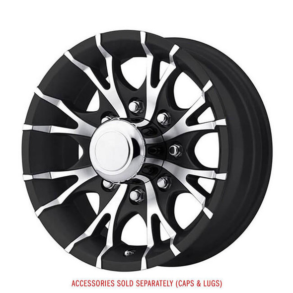 Sendel 16X6 8-Lug on 6.5" Aluminum T07 Trailer Wheel - Black - T07-66867BM