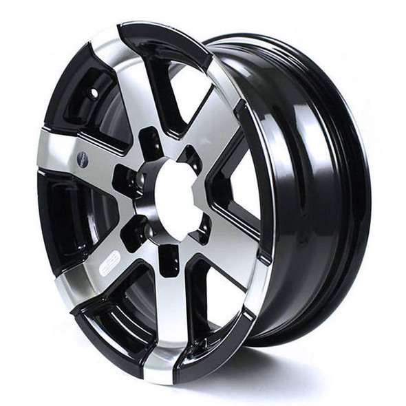 HiSpec 15X6 6-Lug on 5.5" Aluminum Series 07 Trailer Wheel - Black Inlay - 756655B