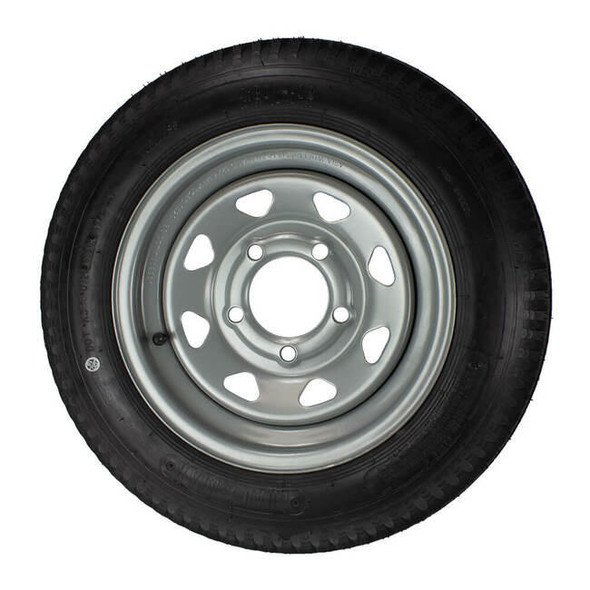 Kenda 4.80X12 Kenda Loadstar Trailer Tire LRB on 5 Bolt Silver Spoke Wheel