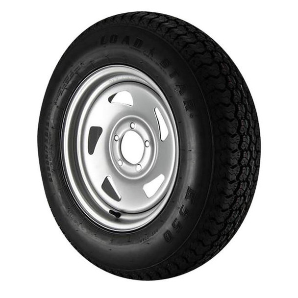 Kenda ST205/75D15 Loadstar Trailer Tire LRC on 5 Bolt Silver Blade Wheel