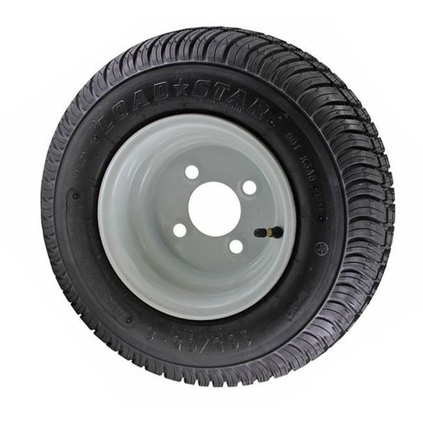 Kenda 16.5X6.50-8 Loadstar Trailer Tire LRC on 4 Bolt White Wheel