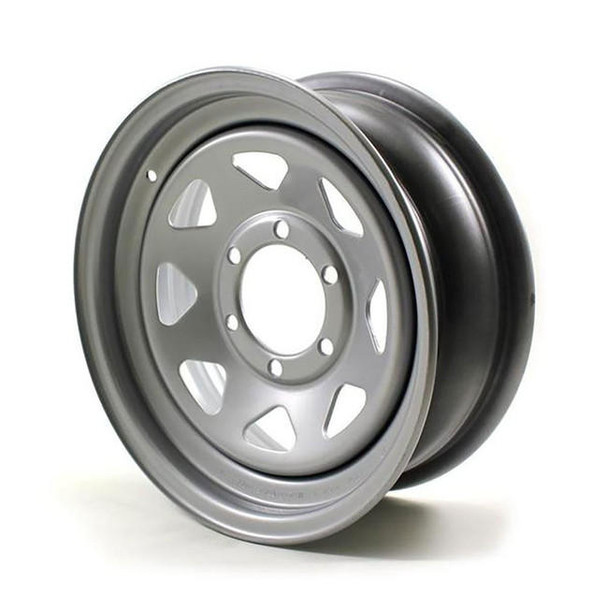 Dexstar 16x6 6-Lug on 5.5" Silver Spoke Trailer Wheel (-1)
