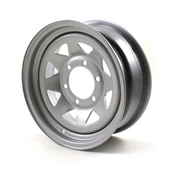 Recstuff 15X6 6-Lug on 5.5" Silver Spoke Trailer Wheel (OOS)