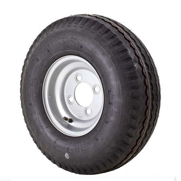 Kenda 5.70X8 Loadstar Trailer Tire LRC on 4 Bolt Silver Wheel