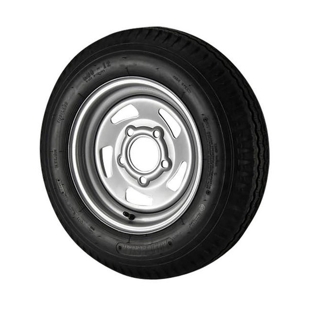 Kenda 5.30X12 Loadstar Trailer Tire LRD on 5 Bolt Silver Blade Wheel