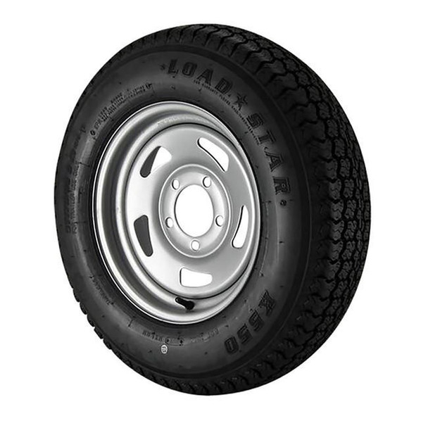 Kenda ST175/80D13 Loadstar Trailer Tire LRB on 5 Bolt Silver Blade Wheel