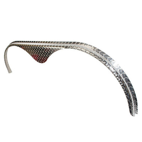 72x2 Aluminum Treadplate Tandem Axle Teardrop Fender Flare - One Fender