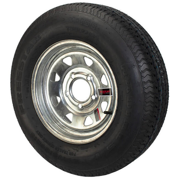Freestar ST175/80R13 Freestar Trailer Tire LRC on 5 Bolt Galvanized Spoke Wheel