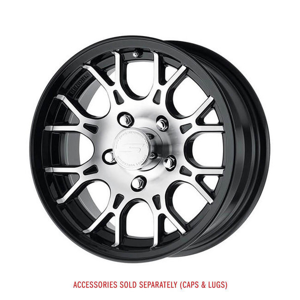 Sendel 15x6 5-Lug on 4.5" Aluminum T16 Trailer Wheel - Black Inlay - T16-56545BM - Blemished