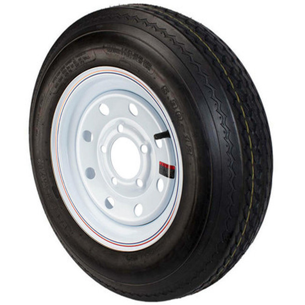 GlobalTrax 5.30X12 GlobalTrax Trailer Tire LRD 5 Bolt White Mod Wheel