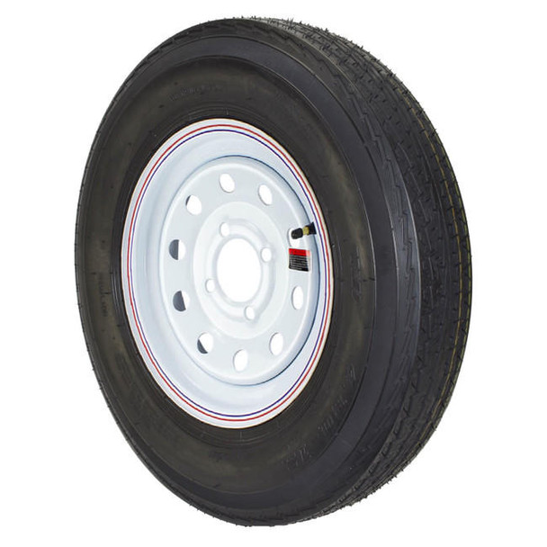 GlobalTrax 4.80X12 Globaltrax Trailer Tire LRB on 4 Bolt White Mod Wheel