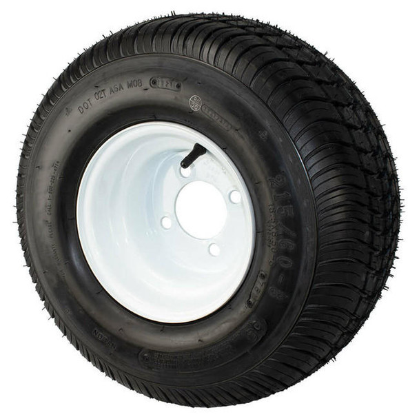 GlobalTrax 18.5x8.50-8 GlobalTrax Trailer Tire LRC on 4 Bolt White Wheel