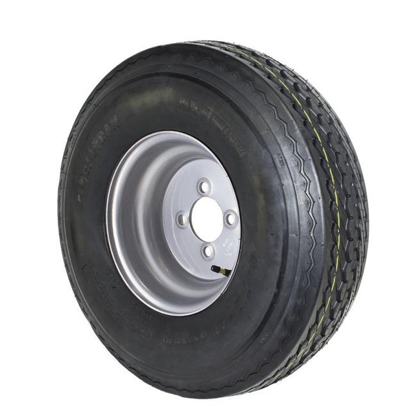 GlobalTrax 5.70x8 GlobalTrax Trailer Tire LRD on 4 Bolt Silver Wheel