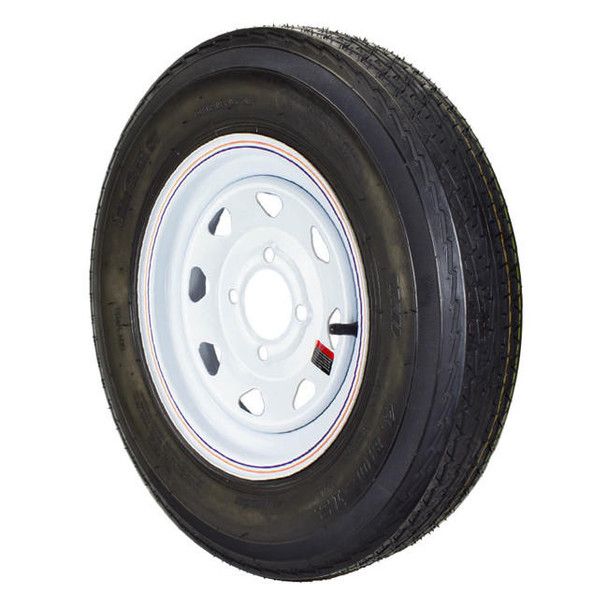Eco-Trail 4.80x12 EcoTrail Trailer Tire LRC on 4 Bolt White Spoke Wheel